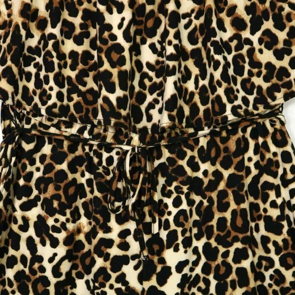 Eye Candy Jumpsuit Jumper Romper Off Shoulder Leopard Animal Print 1X - Picture 9 of 12